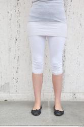 Leg Woman White Casual Average Leggings